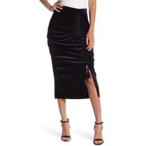 New REBECCA MINKOFF Romy Velvet Drawstring Skirt